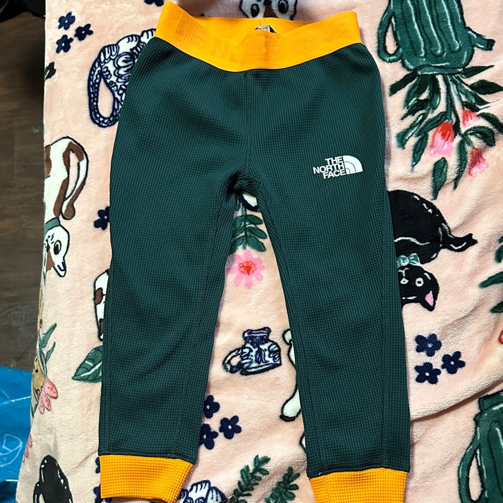 The North Face Kids' Dark Green and Orange Joggers